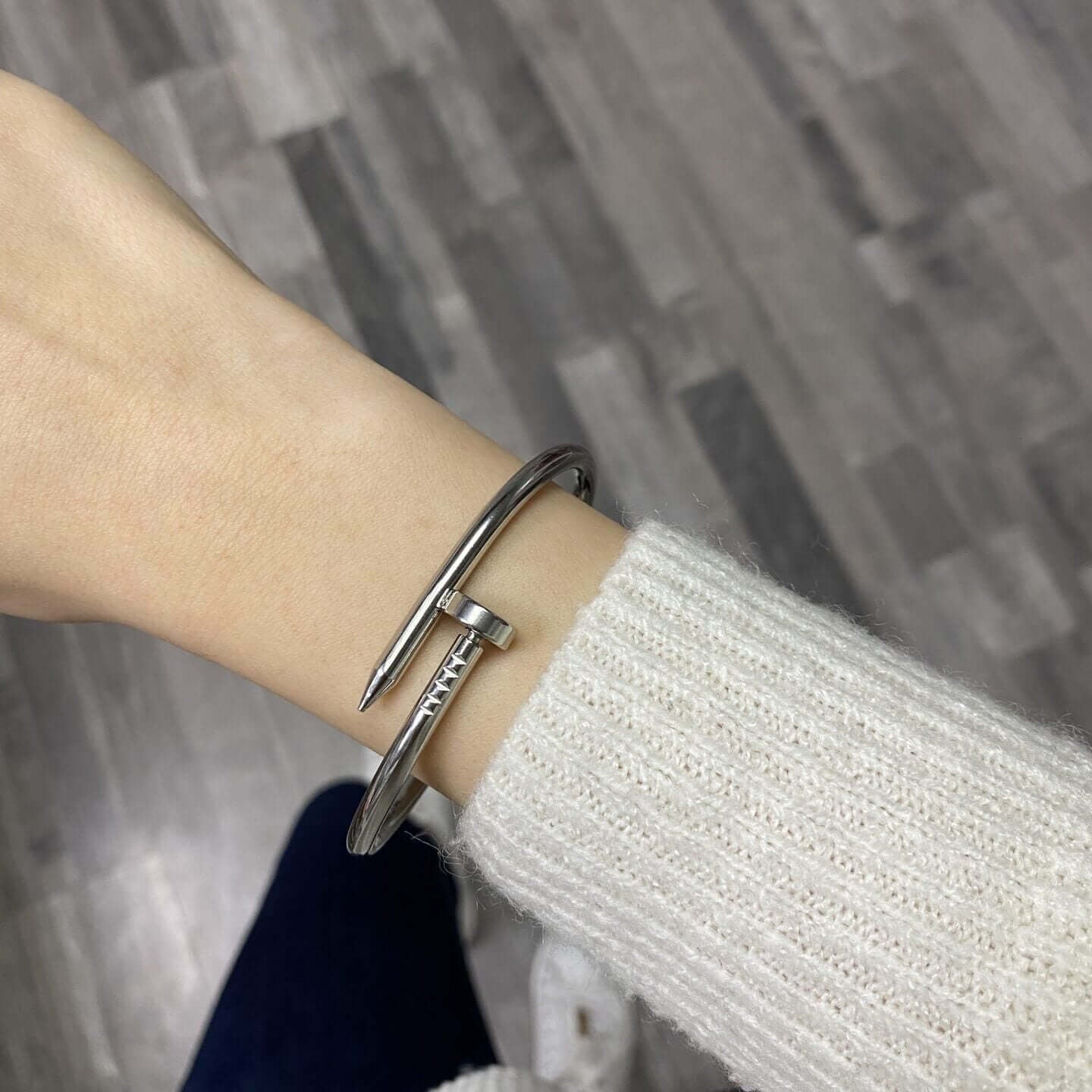 Βραχιόλι από χειρουργικό ατσάλι "Καρφί" - χρυσό