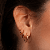 Χρυσά σκουλαρίκια κρίκοι 3 τεμ