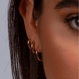 Χρυσά σκουλαρίκια κρίκοι 3 τεμ