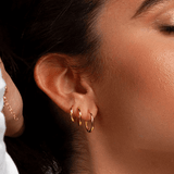 Χρυσά σκουλαρίκια κρίκοι 3 τεμ