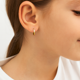 Детски Сребърни Обеци Халки със Златно Покритие 18К