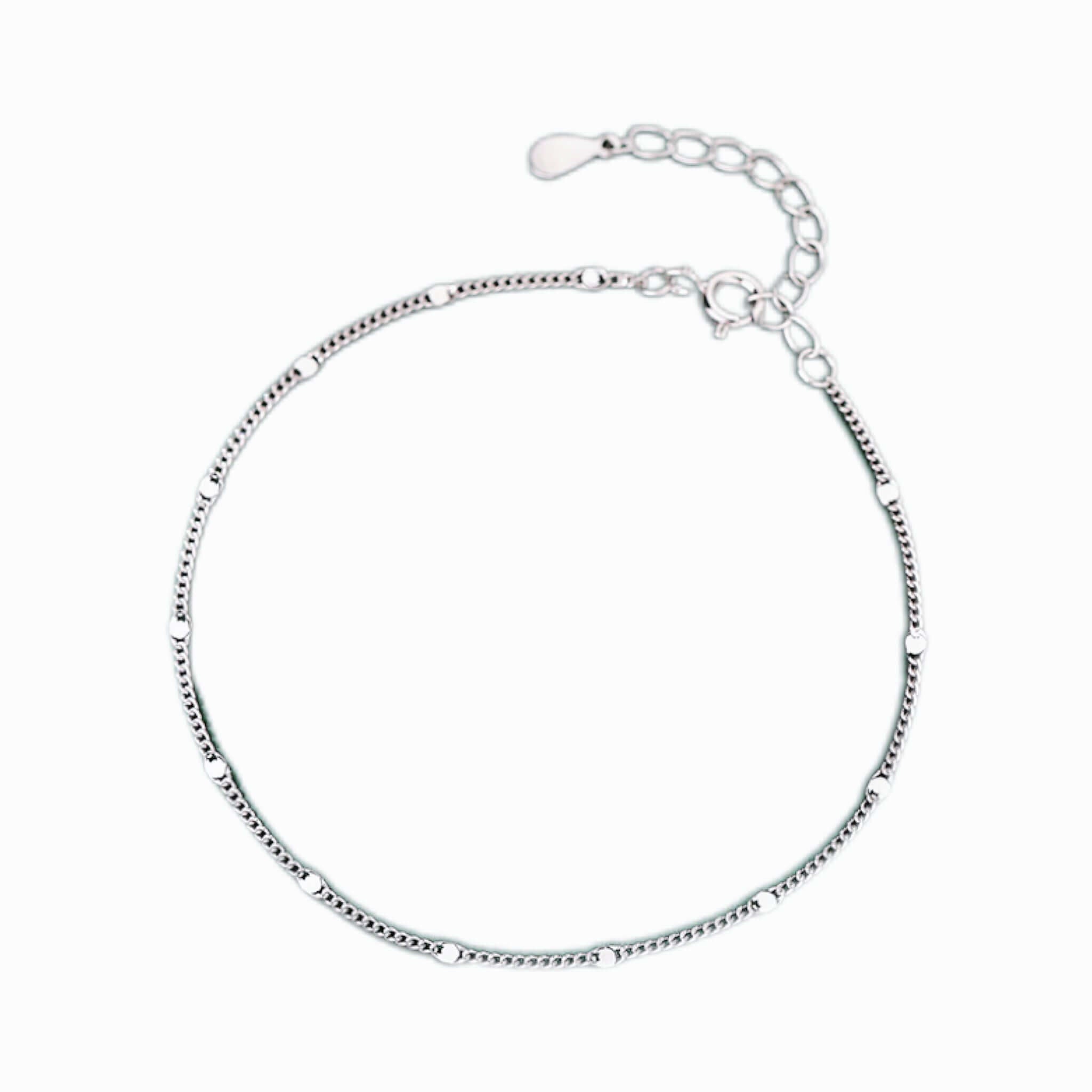 Сребърна гривна Lumi Line, минималистичен дизайн, с 18К позлата, размер 16+3 см.