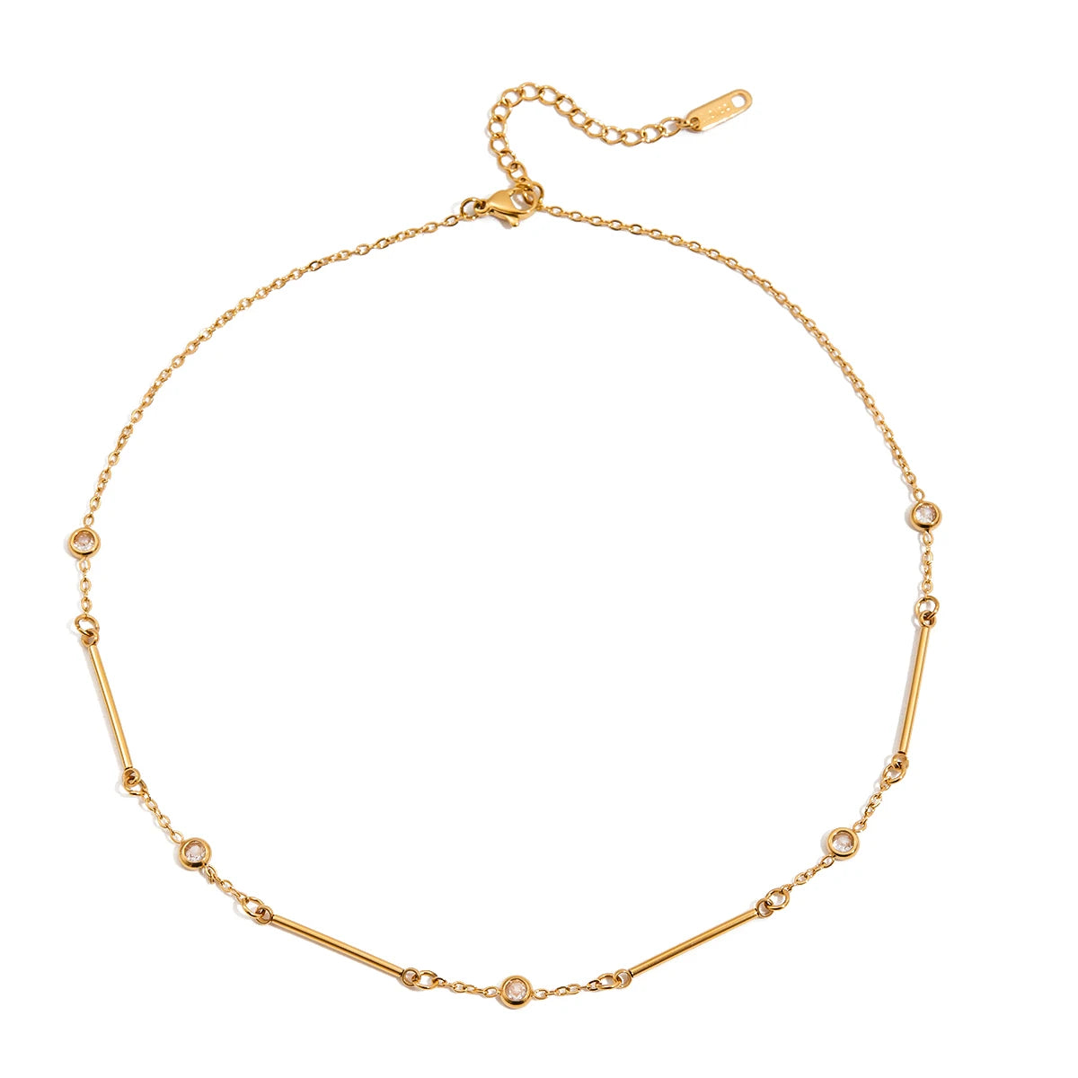 Златисто Колие Линея с 18К Златно Покритие, изтънчено и модерно, дължина 39.5 см с 5 см удължител.