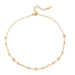 Златисто Колие Линея с 18К Златно Покритие, изтънчено и модерно, дължина 39.5 см с 5 см удължител.