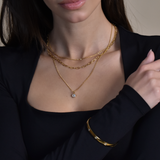 Τριπλό Κολιέ Ζιρκόν με 18Κ Χρυσή Επίστρωση