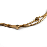 Двойна гривна за глезен в златисто с квадратчета