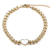 Βραχιόλι καρδιά με φίλντισι σε χρυσό χρώμα