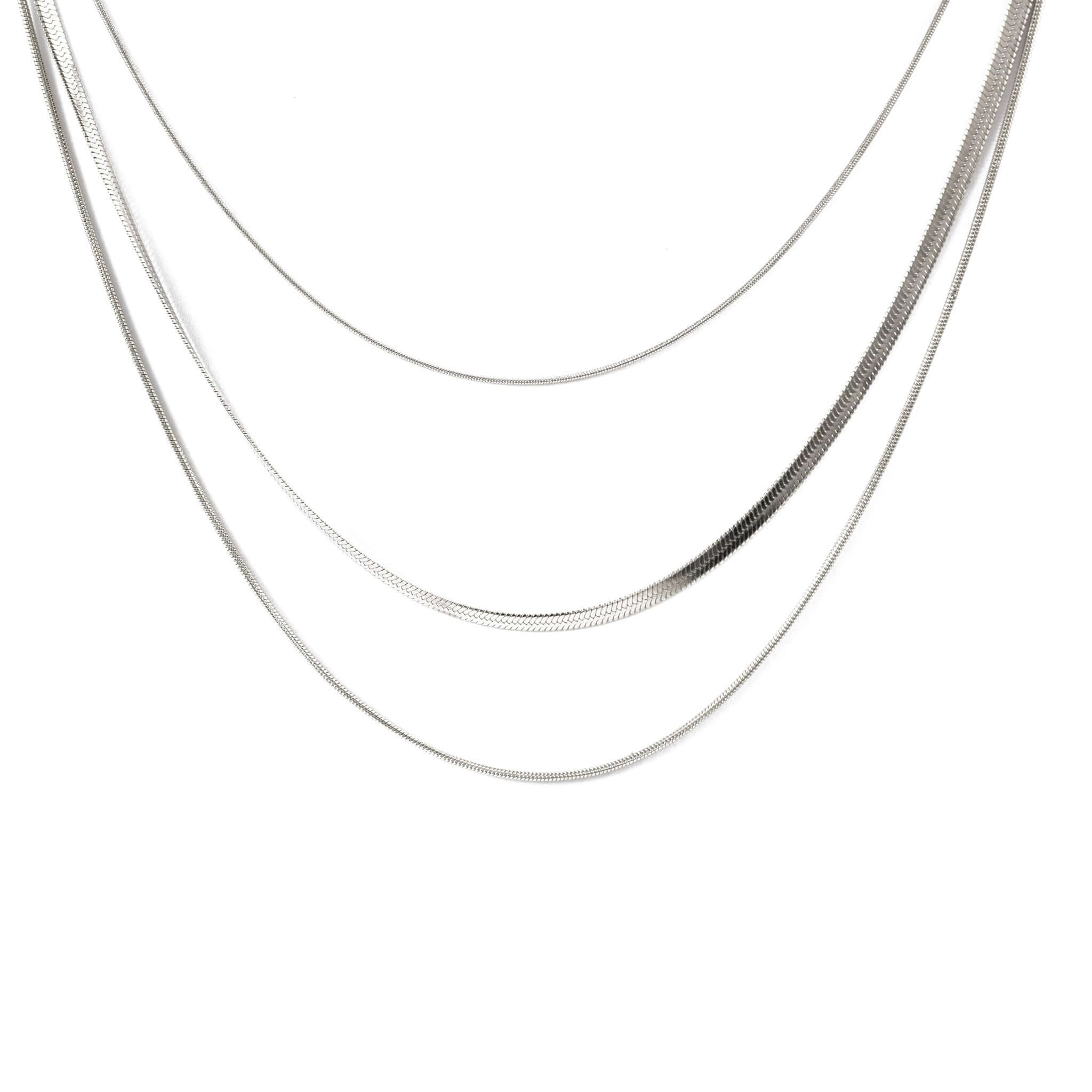 Εντυπωσιακό τριπλό κολιέ σε δύο χρώματα