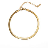 Χρυσό βραχιόλι ποδιού – πλέξη φιδιού & καρδιά