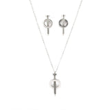 Комплект "пирон"- обеци + колие- 2 цвята