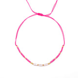 Бохо гривна за глезен с розов конец и перли, ръчна изработка, регулируема и стилна.