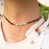 Бохо гривна за глезен с конци и перли, идеална за лятна визия, стилно допълнение за всякакви случаи.