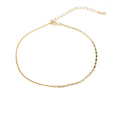 Сребърна Гривна за Глезен Хибрид S925, сребро с родиево покритие и 18К позлата