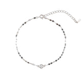 Сребърна Гривна за Глезен Разкош S925 с родиево покритие и елегантен дизайн.