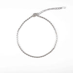 Сребърна Гривна за Глезен Нишка S925 с родиево покритие, 20 +5 см, 2.1 г