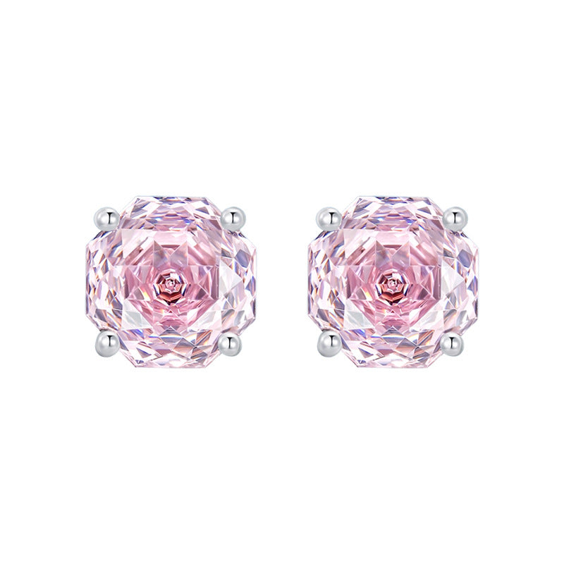 Сребърни Обеци с Розов Кристал S925 с елегантен дизайн и розови кристали, подходящи за всякакъв повод.