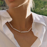 Колие Двойна Елегантност с Перли с 18К Златно Покритие