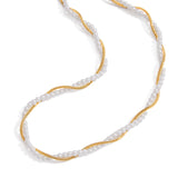 Διπλό Κολιέ Φυσική Πέρλα με 18Κ Χρυσή Επίστρωση