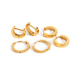 Сет Обеци Халки/Кроасан с 18К златно покритие, 6 бр., хипоалергенни, медицинска стомана.