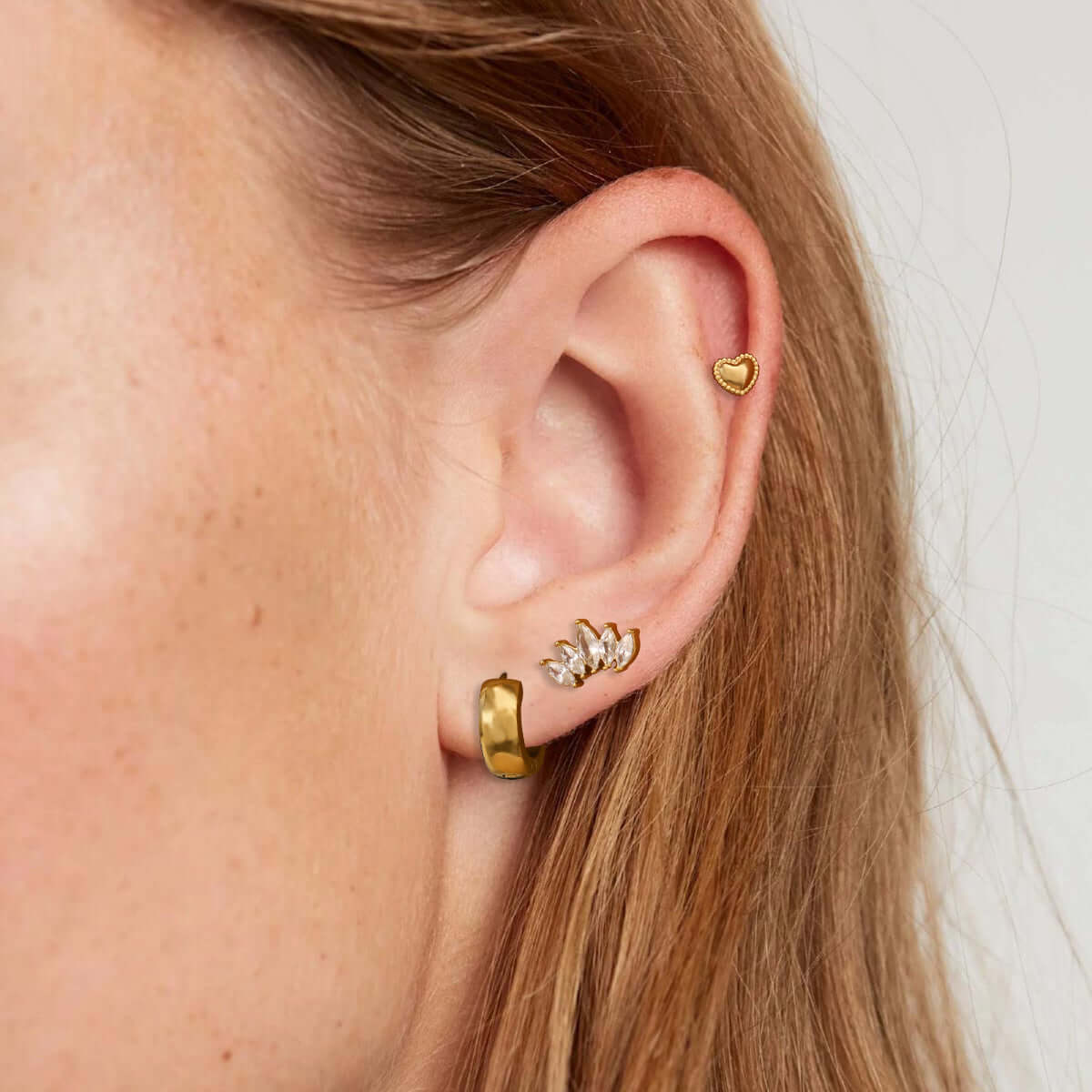 Сет обеци Solina с 18К златно покритие, хипоалергенни и водоустойчиви, с различен дизайн