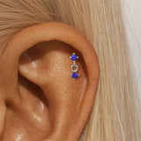 Сет 4 Сребърни Обеци с Натурален Лапус Азулис S925