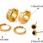 Сет обеци Златна Триада с 18К златно покритие, 6 бр. с различни размери и дизайни.