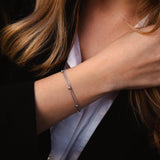 Ασημένιο διπλό βραχιόλι με χάντρες S925