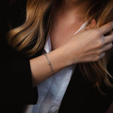 Ασημένιο διπλό βραχιόλι με χάντρες S925