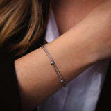 Ασημένιο διπλό βραχιόλι με χάντρες S925