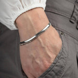 Διπλό ασημί βραχιόλι πλέξη φιδιού