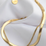 Διπλό εύκαμπτο βραχιόλι σε χρυσό χρώμα