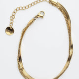 Διπλό εύκαμπτο βραχιόλι σε χρυσό χρώμα