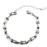 Βραχιόλι με διπλή πλέξη σε ασημί χρώμα