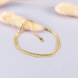 Διπλή Μαλακή Βραχιόλι Πλέξη με 18κ Χρυσή Επίστρωση