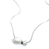 Ασημί διπλό κολιέ καρδιά Bella