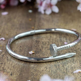 Ασημί Βραχιόλι "Καρφί" με Κρύσταλλα