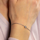 Ασημί βραχιόλι με κρύσταλλο