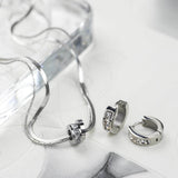 Комплект кристал в сребристо- обеци + колие