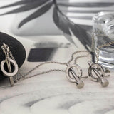 Комплект "пирон"- обеци + колие- 2 цвята