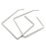 Τετράγωνα ασημί σκουλαρίκια