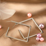 Τετράγωνα ασημί σκουλαρίκια