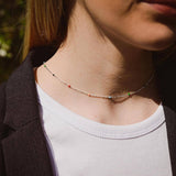 Ασημένιο πολύχρωμο καλοκαιρινό κολιέ S925