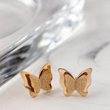 Σκουλαρίκια πεταλούδες σε ροζ χρυσό
