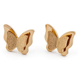 Σκουλαρίκια πεταλούδες σε ροζ χρυσό