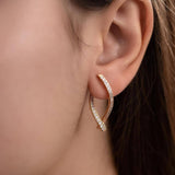 Σκουλαρίκια Unity με ζιργκόν και επιχρύσωση 18Κ σε ροζ χρυσό