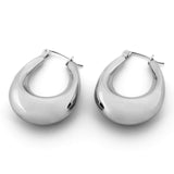 Οβάλ ασημί κρίκοι