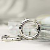 Οβάλ ασημί σκουλαρίκια από ατσάλι