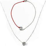 Σετ S925: Κόκκινο κορδόνι – κολιέ + μαλακό βραχιόλι