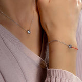 Σετ S925: Κόκκινο κορδόνι – κολιέ + μαλακό βραχιόλι