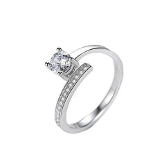 Сребърен пръстен с кристал и цирконии, регулируем размер, материал S925 с 2 години гаранция.